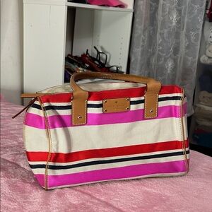 Y2K Vintage Kate Spade Red and Pink Striped Purse